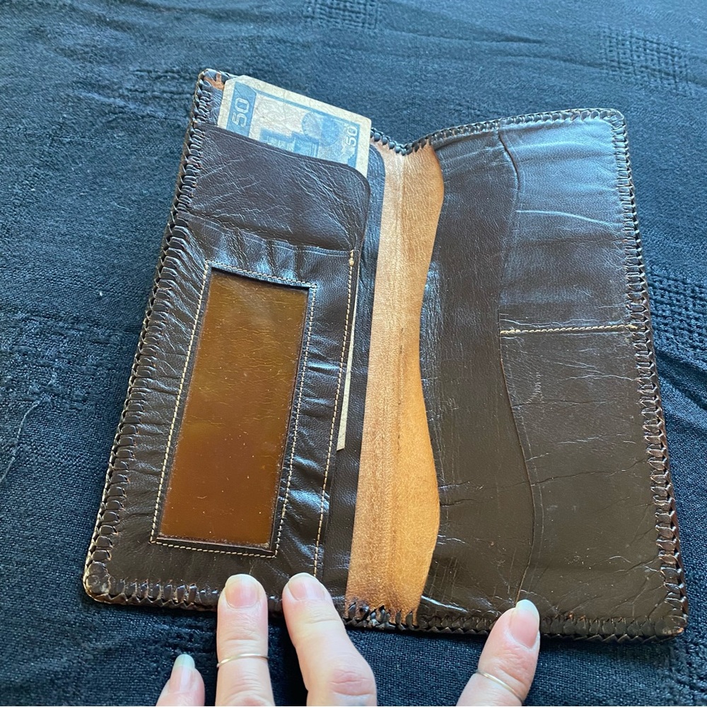 Vintage Brown buttery soft Men’s Long Wallet. Made in Mexico. 70’s. - Picture 10 of 10